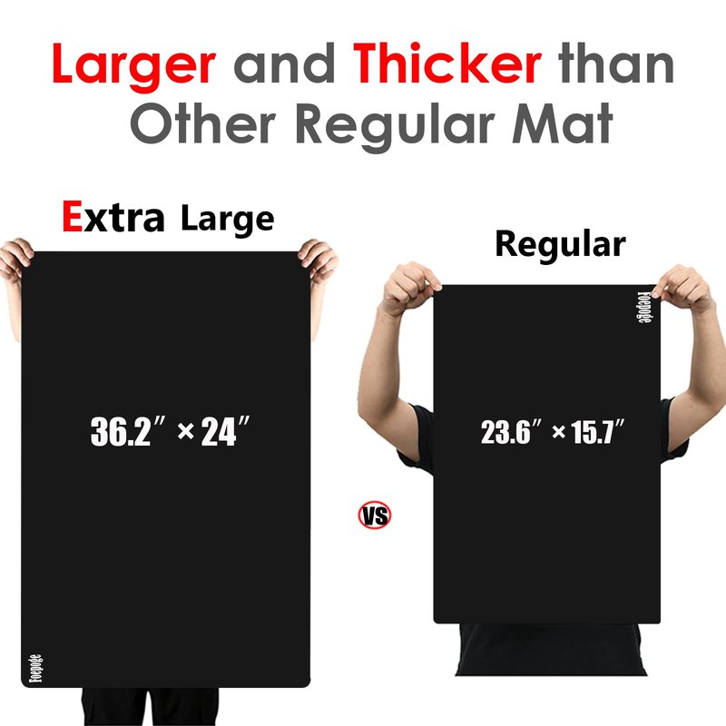 Extra Large Silicone Mat for Resin 36.2" x 24", 2MM Thick Silicone Craft Mat for Table, Multifunction Silicon Matt for Kitchen Countertop Protector Heat Resistant Placemat by Foepoge(Black)