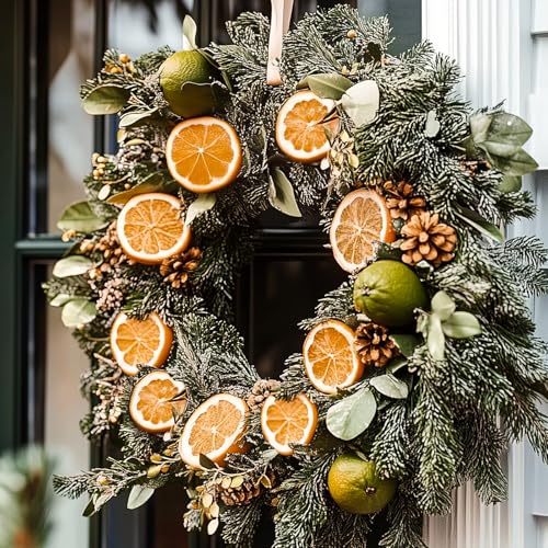 10 Ft Dried Orange Slice Garland for Christmas Decor, Rustic Holiday Wreath