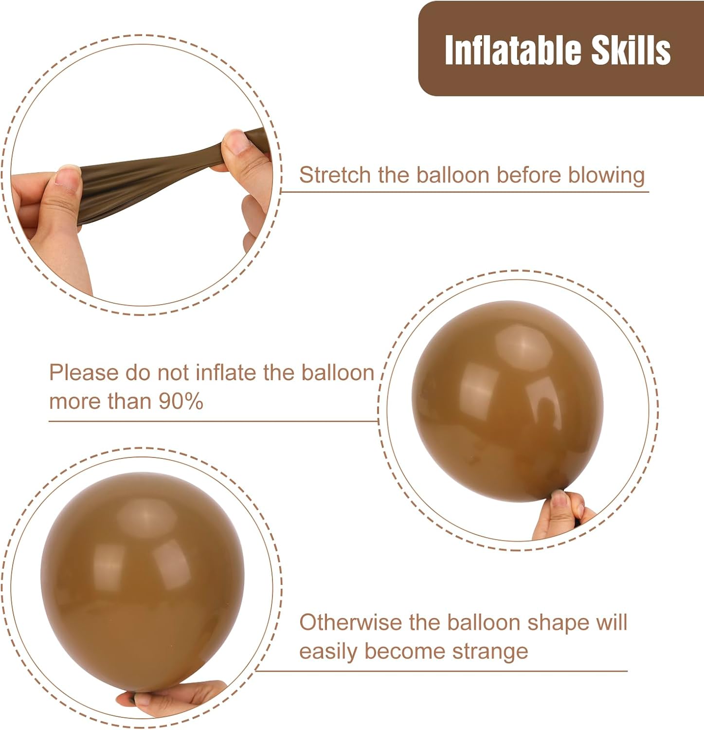 RUBFAC Brown Balloons - 129-Piece Latex Garland Kit | Boho Neutral Coffee Tan for Safari Baby Showers & Birthday Parties