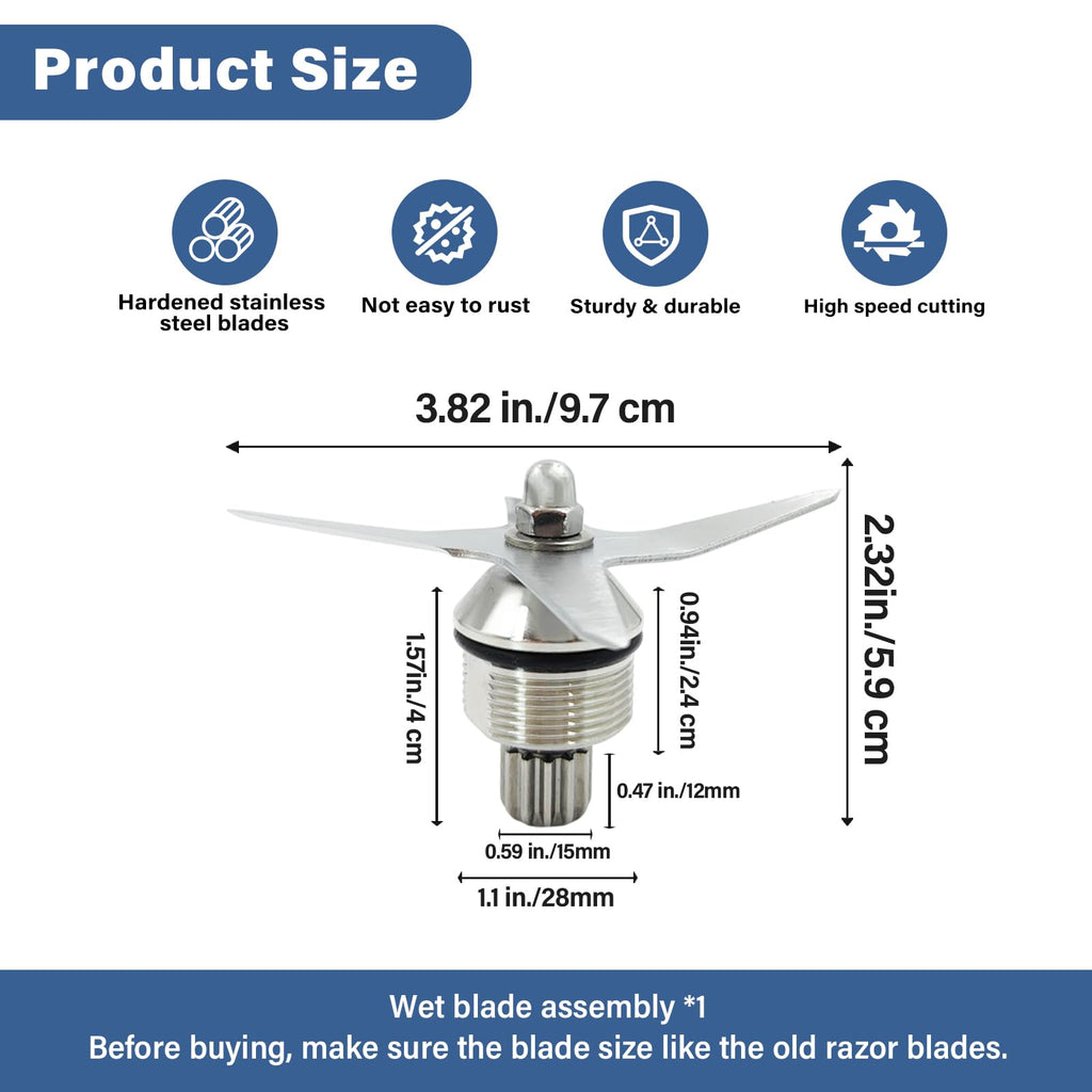 Blade Replacement for 64 oz Low Profile Container, Compatible With Professional Series 750 7500 5300 780 E320 Blender with 64oz Low Profile Container, 105733 Wet Blade Assembly Parts - 1YR Replacement