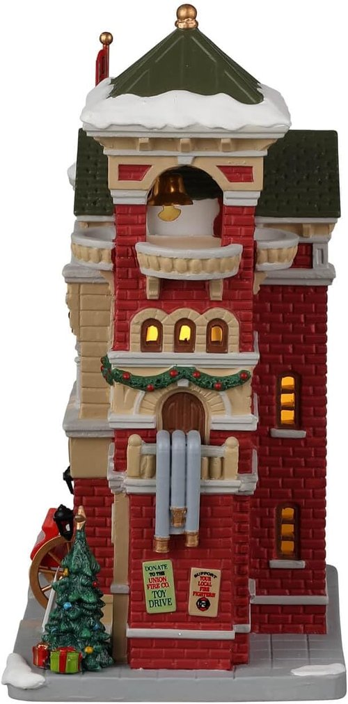 Lemax Union Fire Co. #25885 - Detailed Collectible Firehouse Decoration | Perfect for Holiday Displays
