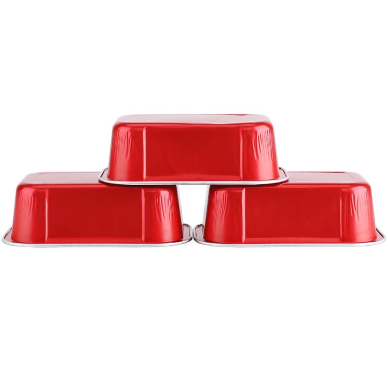 EUSOAR Cupcake Cups with Lids, 5.7oz 50pcs Disposable Desserts Flan, Baking Cups with Lids, Aluminum Foil Desserts Cupcake Flan, Catering Gathering Shower Favor-Red