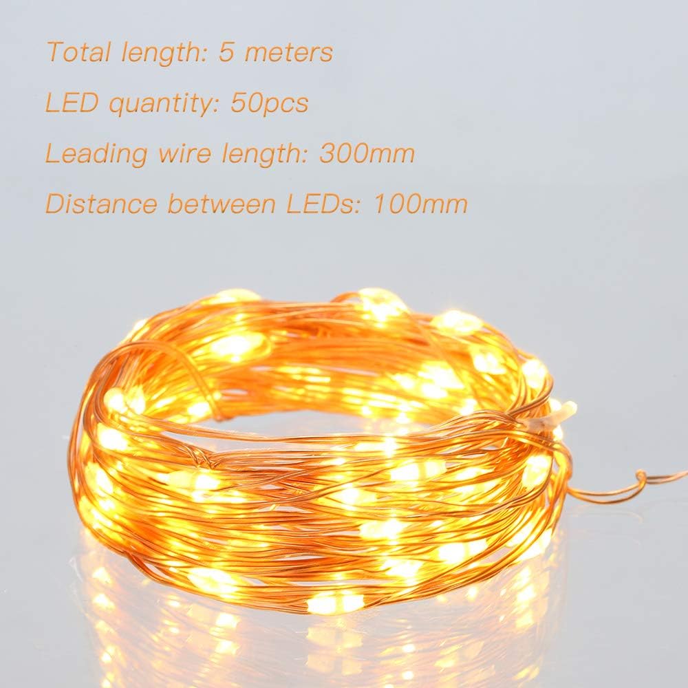 Ariceleo LED String Lights Bundle - 16.4ft Battery & USB Powered for Versatile Lighting