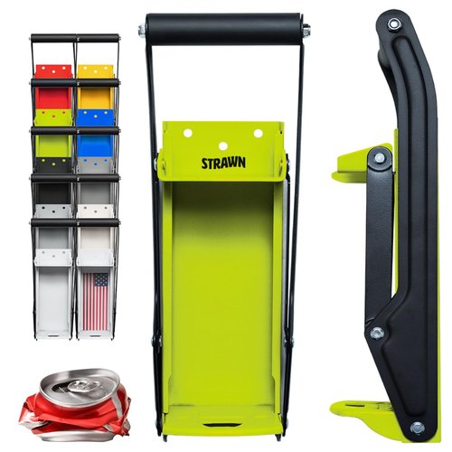 Can Crushers - Wall Mounted Aluminum Can Smasher - Ideal for Garbage Can and Recycling Bin - Outdoor Bar Accessories Must-Have - Home Improvement Essential - Efficient Can Crusher by Strawn (Green)