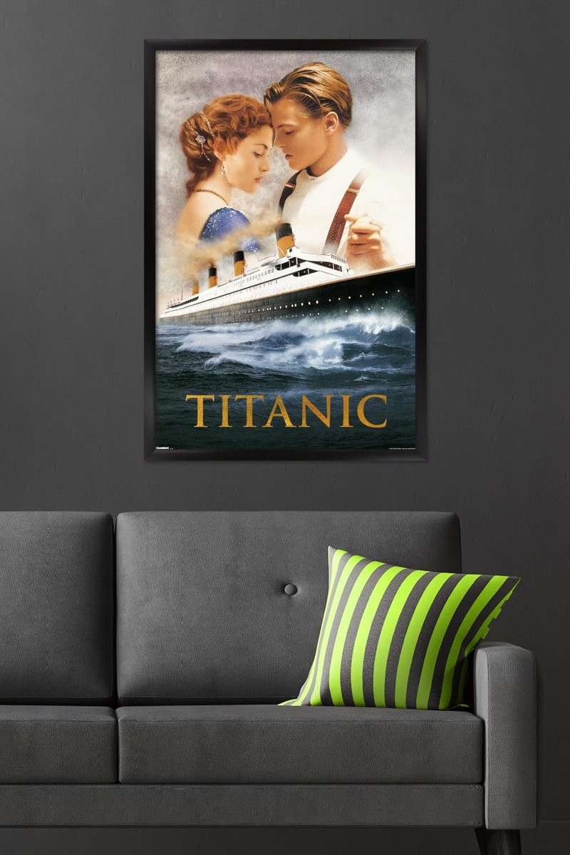 Titanic (1997) - Dance One Sheet Wall Poster, 34L" x 22.4W", Black Framed Version