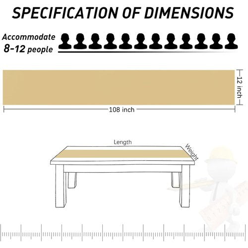 JEVIX 5 Pack Table Runner 12 X 108 Inch Silk Table Runner for Party,Wedding, Birthday, Banquets,Decoration(Light Gold)