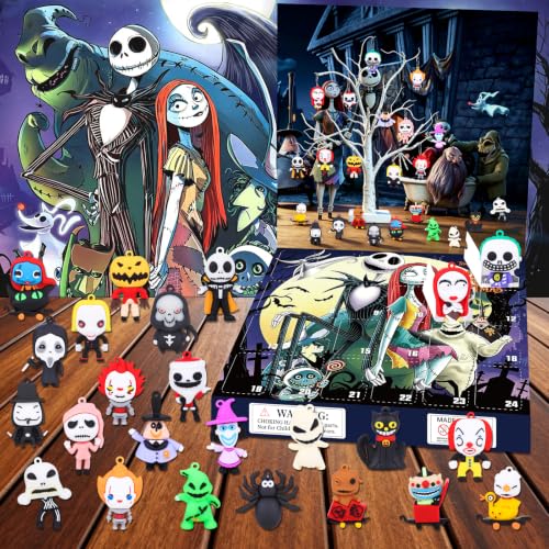 Halloween Advent Calendar 2026 with 24 Spooky Collectible Figurines - Horror Character Miniatures for Holiday Decor