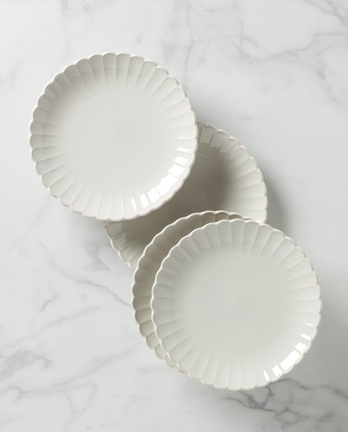 Lenox French Perle Scallop 4-Piece Dinner Plate Set, 7.40 LB