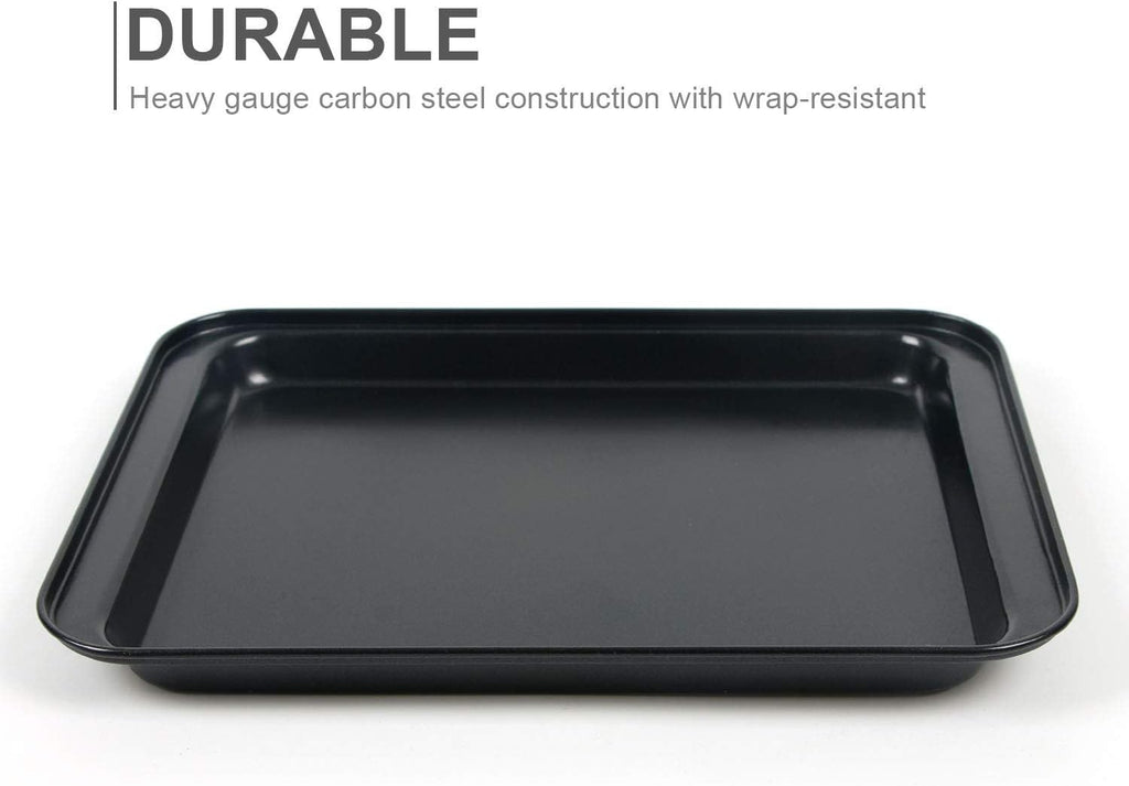 Shinsin Nonstick Baking Sheets - Set of 3 Mini 8-Inch Carbon Steel Cookie Pans | Easy Clean & Dishwasher Safe