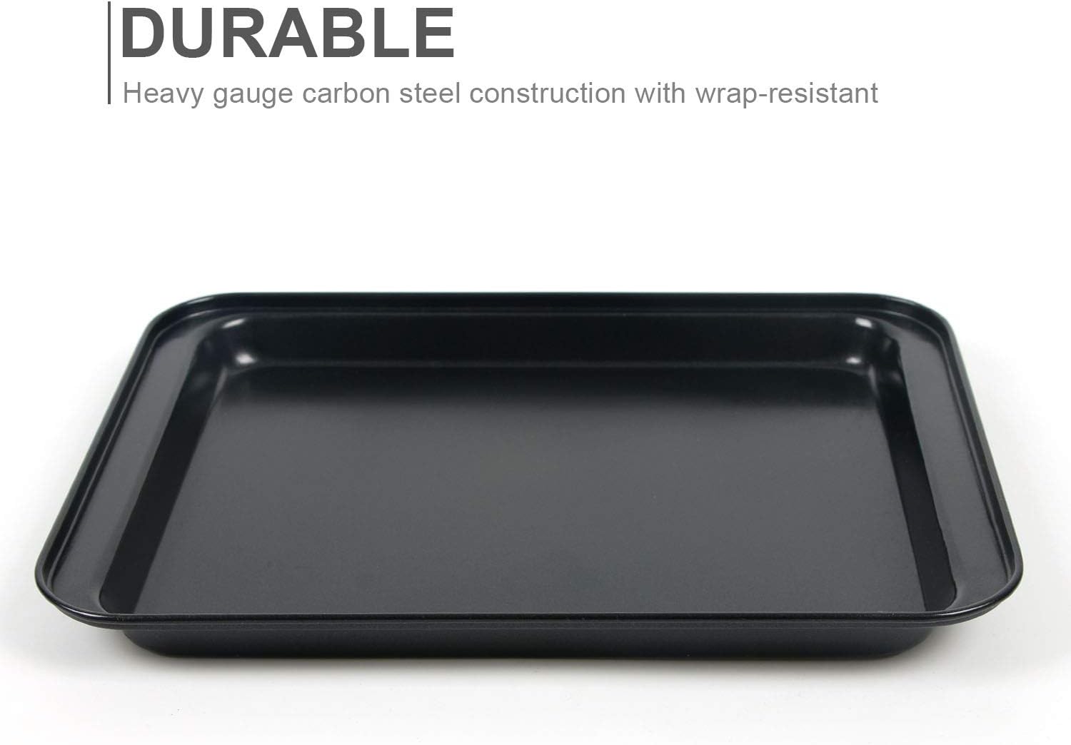Shinsin Nonstick Baking Sheets - Set of 3 Mini 8-Inch Carbon Steel Cookie Pans | Easy Clean & Dishwasher Safe
