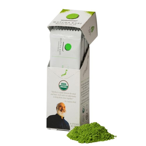 Matcha Green Tea Powder Single Serving Sticks, Dr. Weil's Ceremonial Organic Matcha Powder Singles Packets - Individual Tea Packets (6)