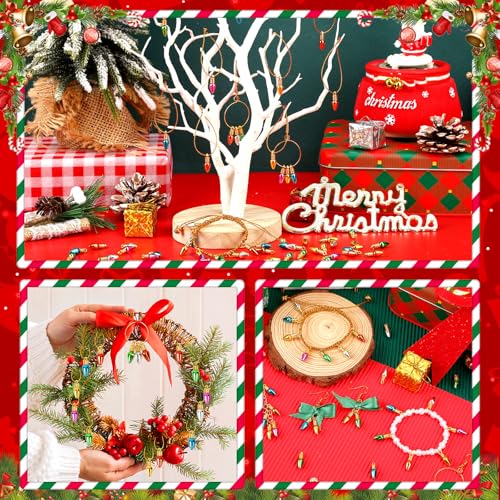 Jansun 300Pcs 0.7in Mini Christmas Ball Ornaments with Gold Tips