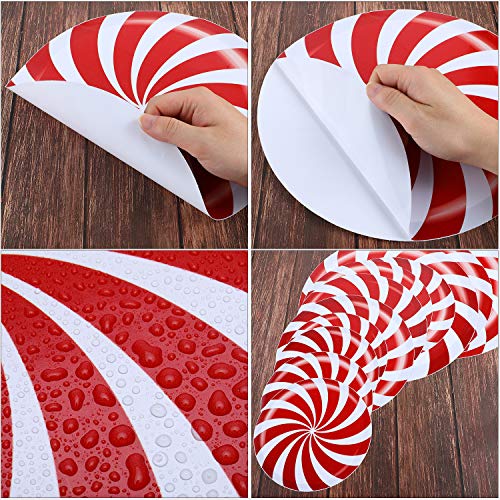 Outus 33 Pcs Peppermint Candy Floor Decals Stickers Christmas Decoration - Style 1