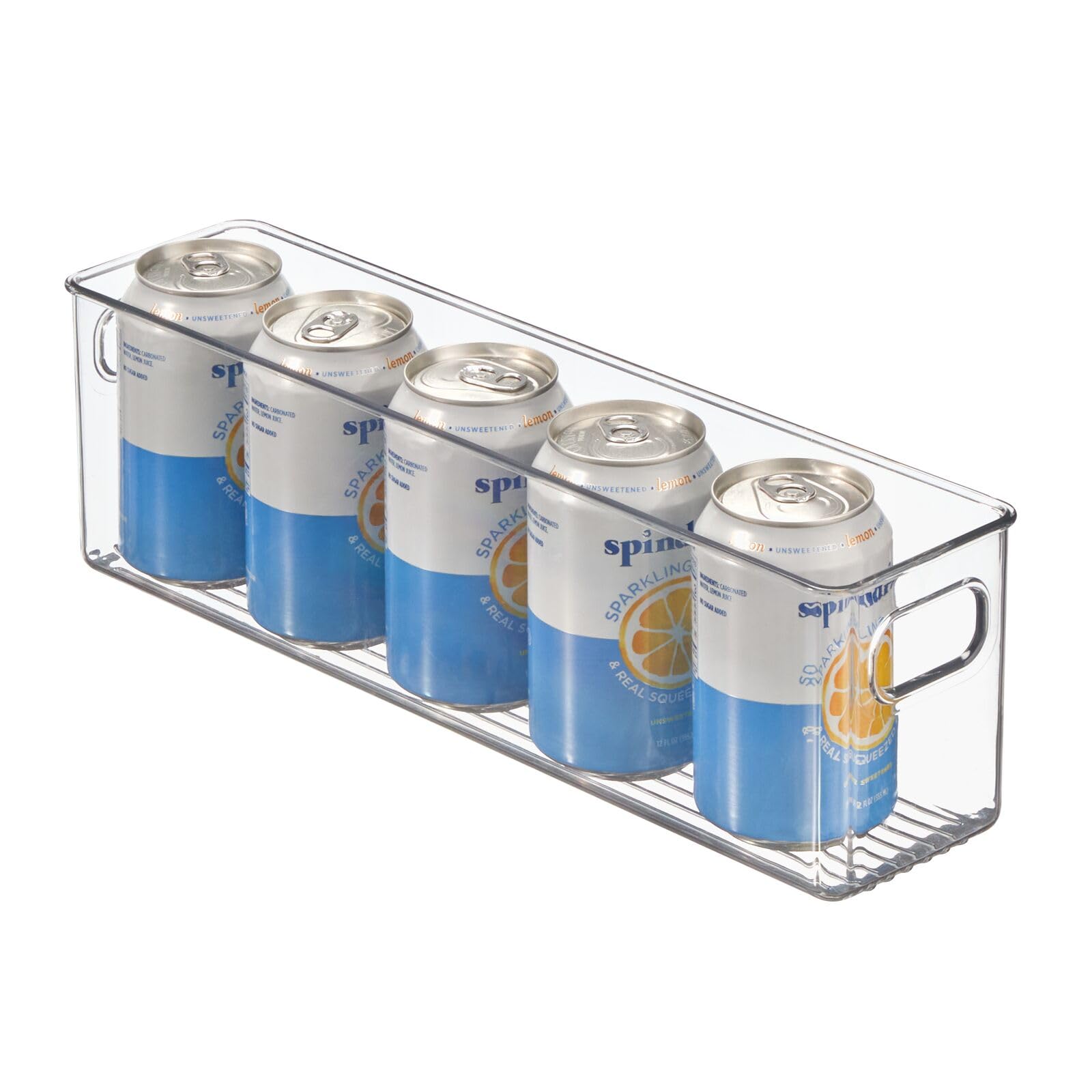 mDesign Plastic Kitchen Organizer - Storage Holder Bin with Handles for Pantry, Cupboard, Cabinet, Fridge/Freezer, Shelves, and Counter - Holds Canned Food, Snacks - 2 Pack - Clear