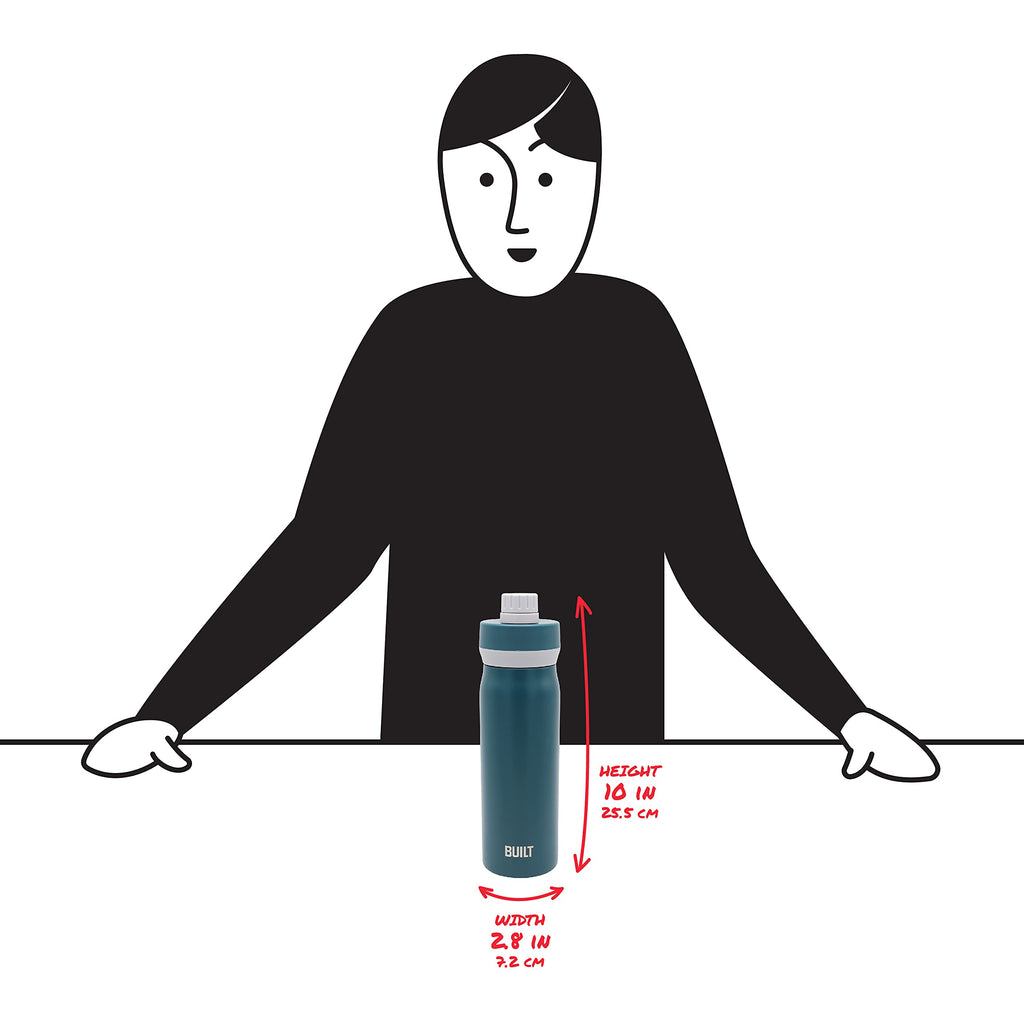 Built 20 Oz Stainless Steel Tumbler With Chug Lid - Double Wall Vacuum Insulated Drinking Cup For Hot or Cold Beverages, Leak Proof - Fits Cup Holders, Dishwasher Safe (Red)