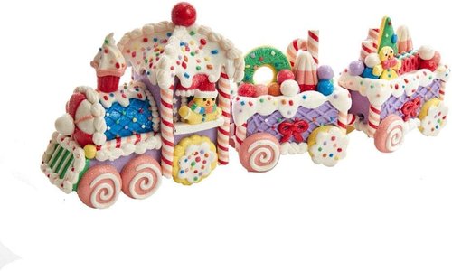 Kurt Adler 14.4-Inch Claydough Train Set - Festive Holiday Decor for Kids & Collectors