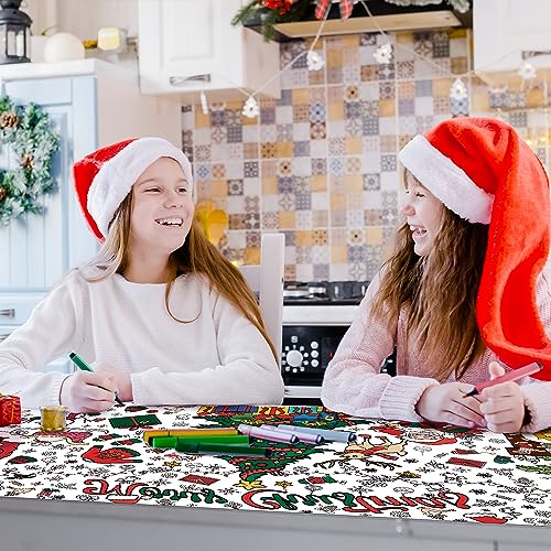 OHOME Christmas Giant Coloring Poster & Tablecloth - Kids Crafts & Activities 30x72 Inches