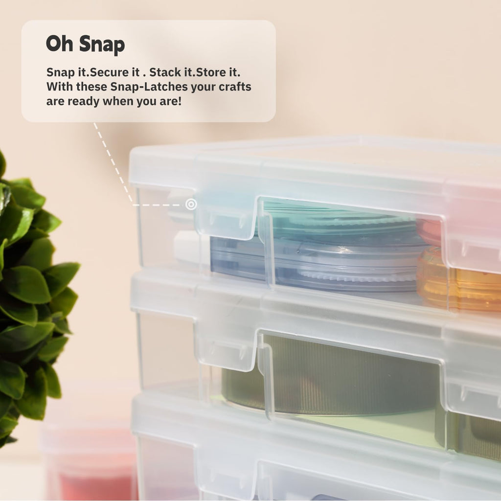 Novelinks Clear Plastic Storage Containers - Stackable Organizers with Lids for Crafts & Games | 18 Pack Small