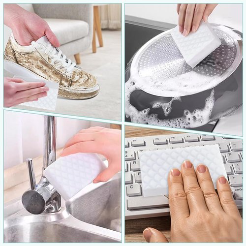 GLIMGLINT Magic Sponges - 12PK Powerful Cleaning Erasers | 2X Density Foam Pads for Multi-Surface Use