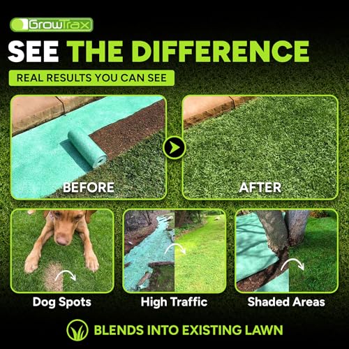 Biodegradable Grass Seed Mat Roll - 50 Sq Ft All-in-One Lawn Repair System