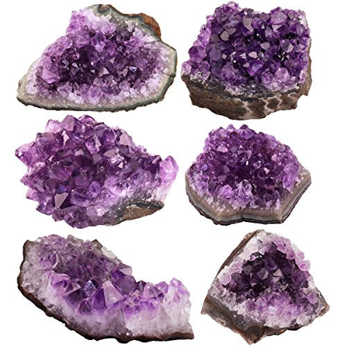 Natural Amethyst Quartz Crystal Cluster Geode Specimen, 1-2 Inch