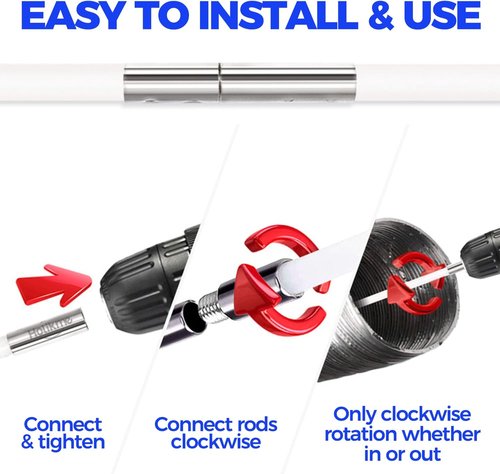 Holikme Dryer Vent Cleaner Kit - 30 Feet Flexible Lint Brush with Drill Attachment - Easy Cleaning Tool