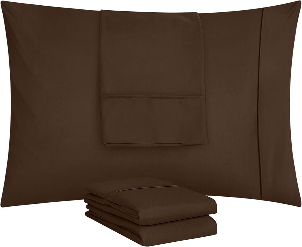 Utopia Bedding Queen Pillow Cases - 12 Pack Soft Brushed Microfiber | Fade Resistant 20 x 30 Inches (Brown)