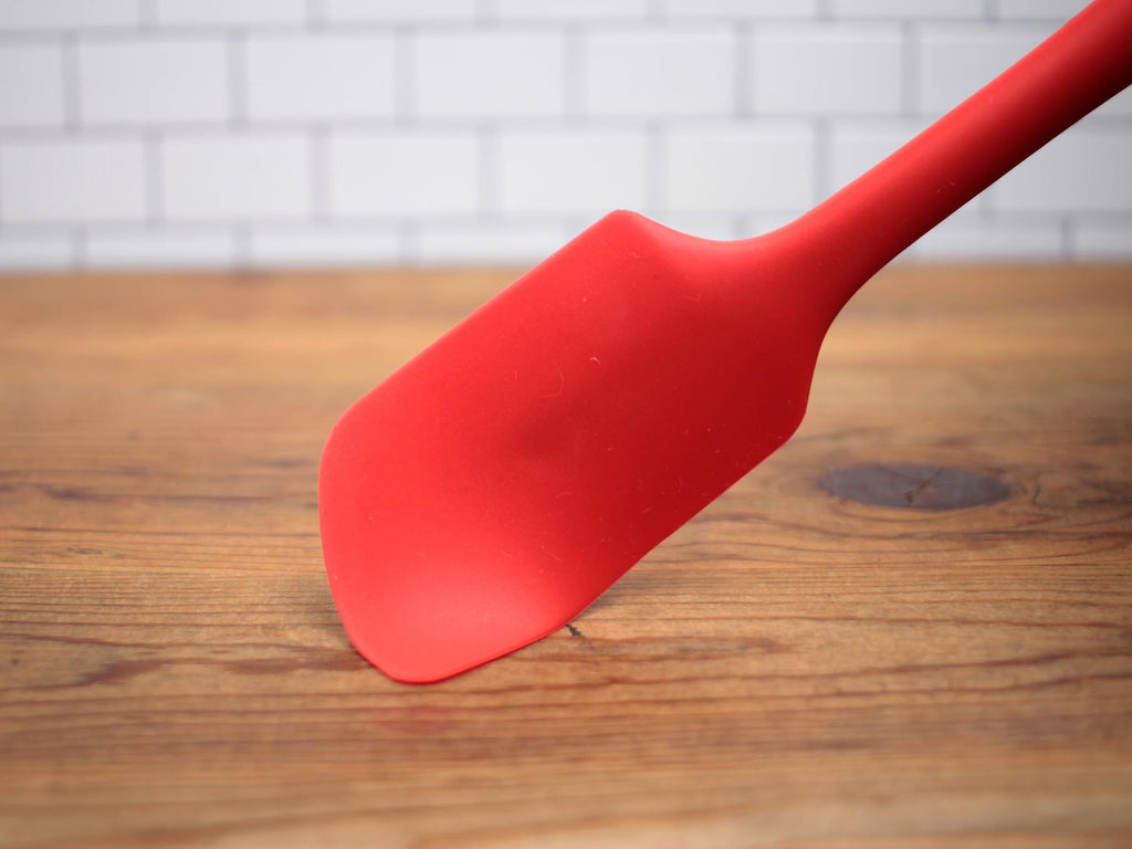 RSVP International Ela Series Heat Resistant Spatulas for Cooking & Baking Strong Silicone Wrapped Steel Rubber Scraper, Spatula, 11x2", Red