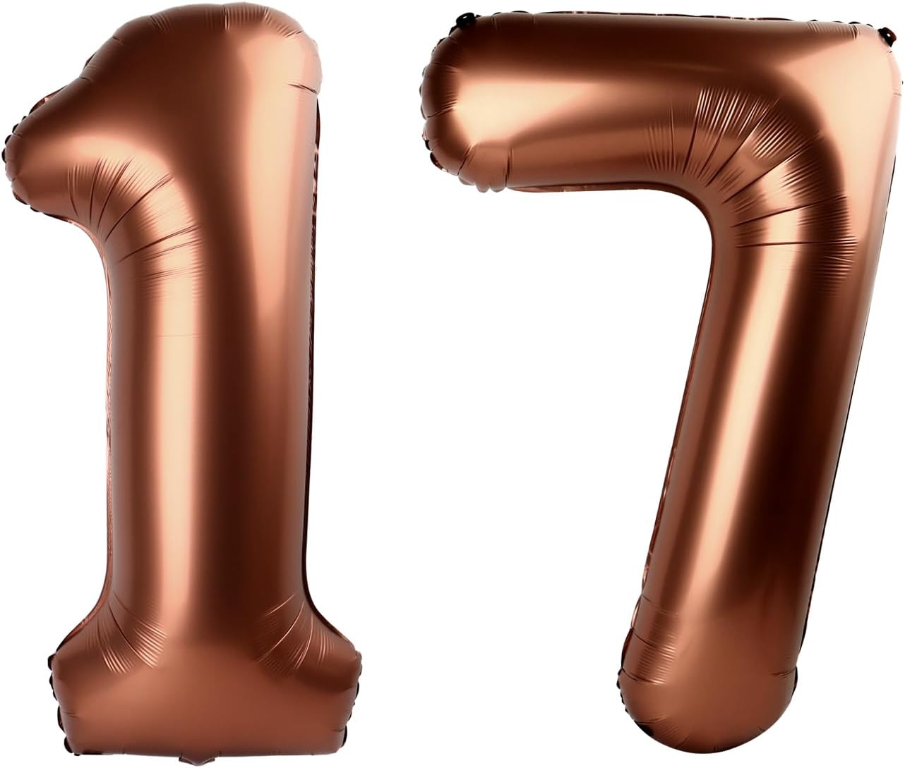 Number 17 Balloon - Dark Brown 40 Inch Birthday Decoration for 17th Birthday Parties