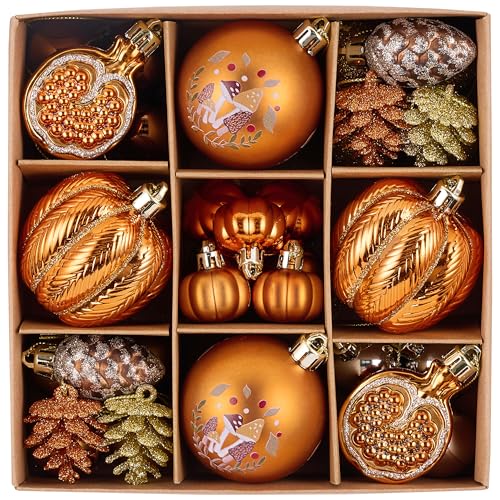 35-Piece Shatterproof Fall Tree Ornaments - Thanksgiving Decor Set