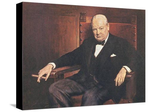 ART.COM Stretched Canvas Print Sir Winston Churchill by Arthur Pan, 16" x 12"