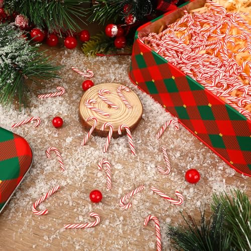80Pcs Mini Candy Cane Christmas Ornaments for DIY Crafts and Vase Filler