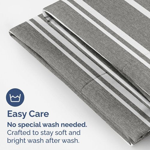 King Standard Pillow Cases - Soft Hotel Quality Covers | Comfy Bedding for All - Set of 4 Grey Stripes