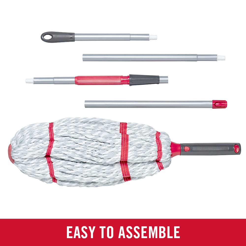 Rubbermaid Microfiber Twist Mop Kit - Machine Washable with 2 Refills | Lightweight & Safe for All Floor Types