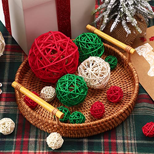 SANNIX Christmas Wicker Rattan Balls Set 16pcs - Holiday Decor & Ornaments