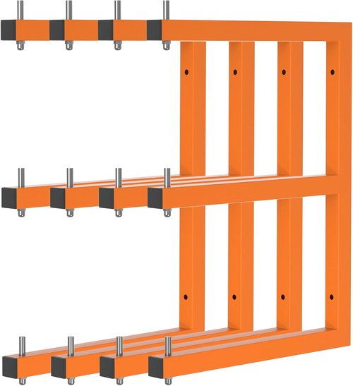 Heavy Duty Lumber Rack by [Brand Name] - 6-Level Wall-Mounted Wood Storage System | 1320 LB Capacity, Orange (4 Pack)