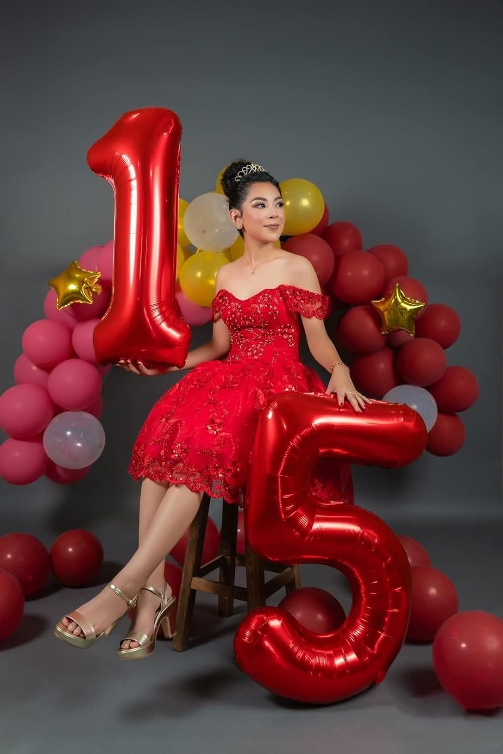 Skiennix 40-Inch Red Number 17 Balloon - Perfect 17th Birthday Decoration for Men & Women
