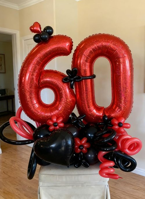 Laser Red Number 2 Balloon - 40 Inch Birthday Decoration for Second Birthday Party Supplies