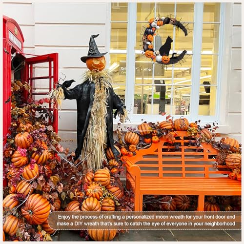 14 Inch Black Moon Wreath Base 3 Pack Faux Grapevine Crescent Forms