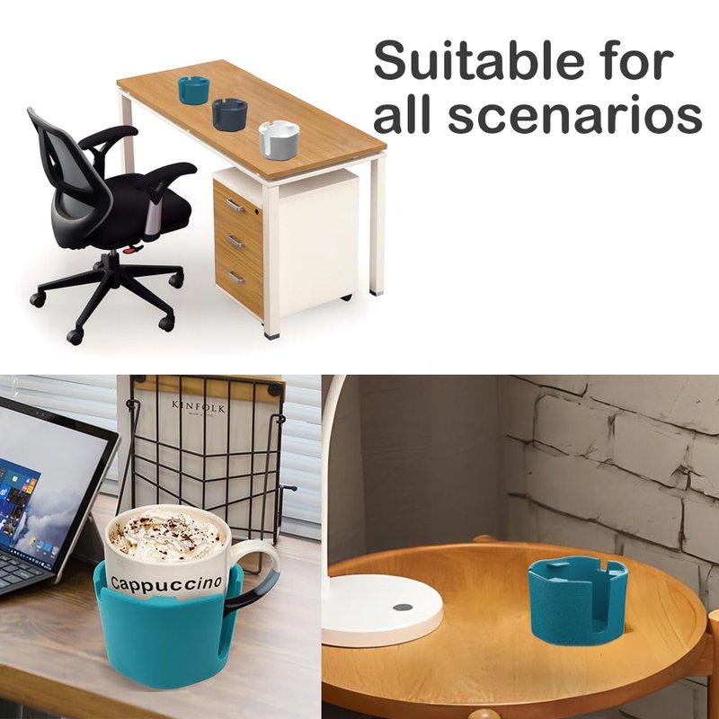 Suction Cup Holder Tip-Proof Desk Cup Holder with Removable Design | Non-Slip Base & for Desk, RV, Boat (Blue).