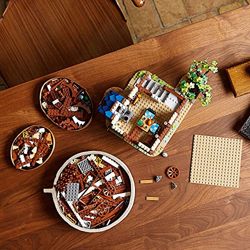 Medieval Blacksmith Building Set, 3-Level Model House with Light Brick