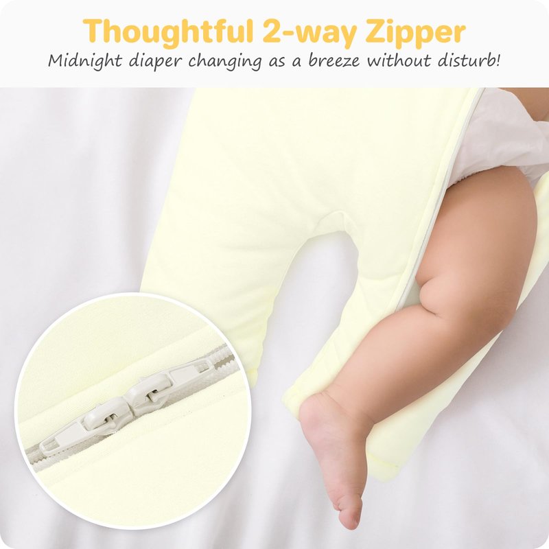 Premium Cotton Baby Sleep Sacks with Legs Winter 6-12 Months 2.5 Tog, Ultra Soft Wearable Blanket Sleeping Bag Sack Easy Diaper Changing, Transition Blanket Unisex Newborn Infant Babies Girls Boys