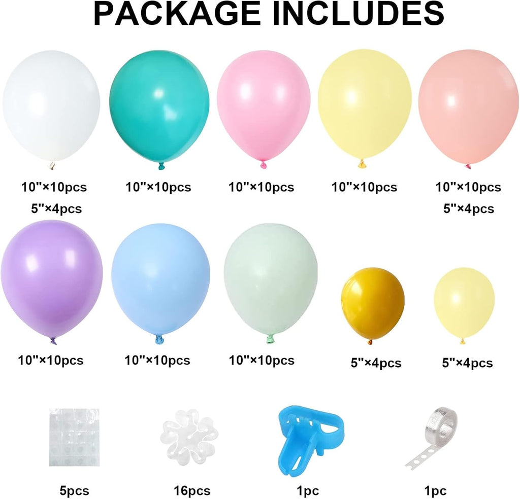 Skiennix Daisy Flower Balloons DIY Kit - Boho Macaron Pastel Party Decorations | 16 Set for Baby Showers & Birthdays