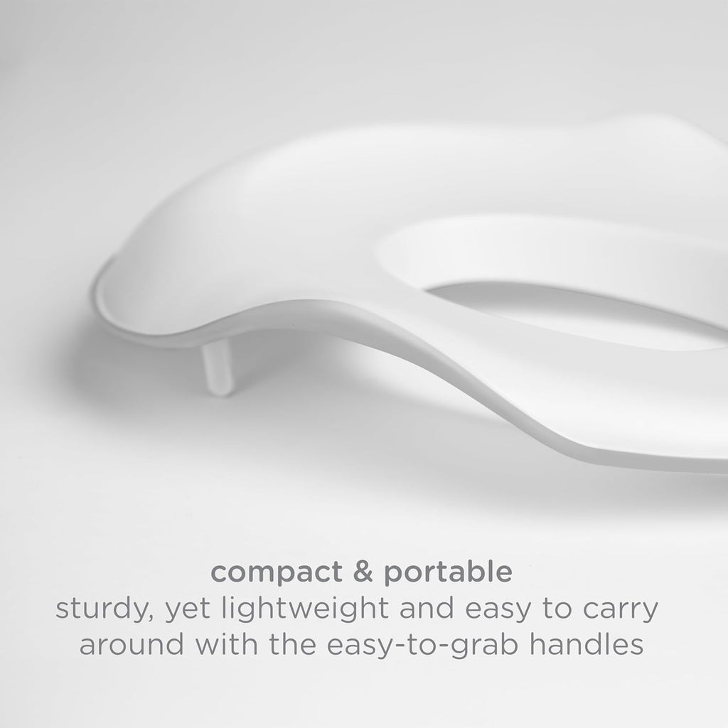 Ubbi Adjustable Toilet Trainer for Toddlers - Built-In Handles & Bonus Potty Hook - Gray