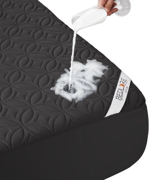 BEDLORE Waterproof Mattress Protector - Soft, Breathable Twin XL Pad with Deep Pocket (Black)