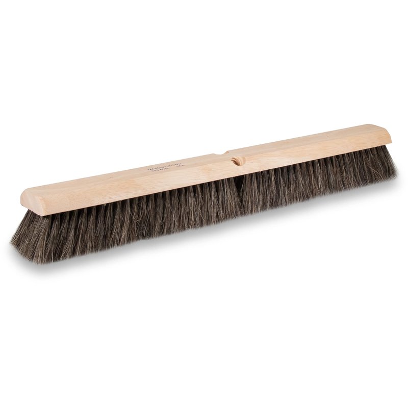 Wide Block Horsehair Broom, Concrete, 24 inch, Natural Horsehair, Wide Wood Block, Brush, Made in The USA, 6442