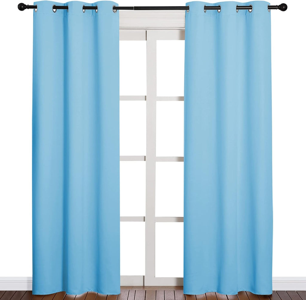 NICETOWN Blackout Window Curtains - Triple Weave Thermal Insulation | Double Panels, 42"x84", Blue