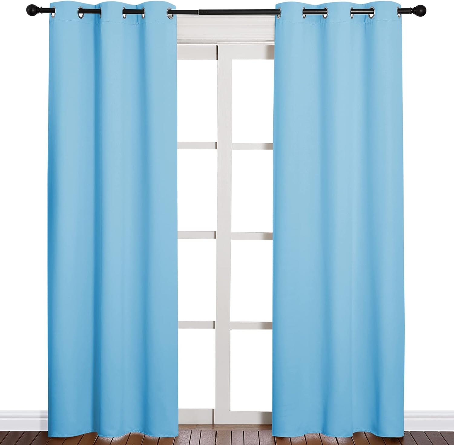 NICETOWN Blackout Window Curtains - Triple Weave Thermal Insulation | Double Panels, 42"x84", Blue