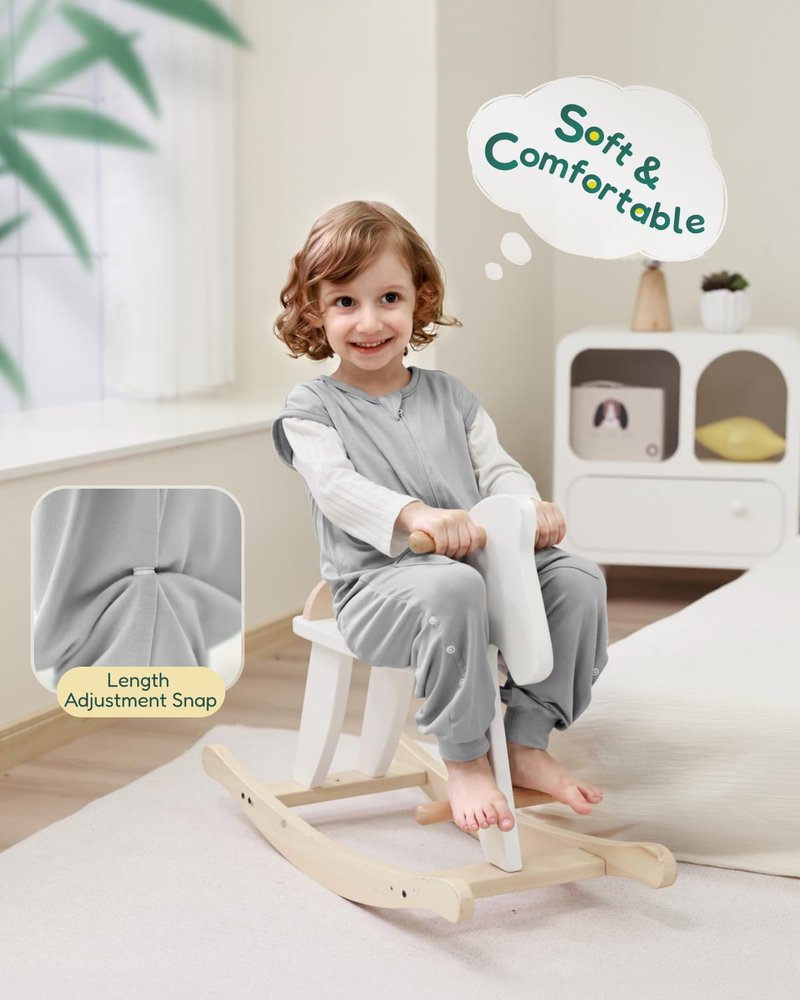 HOMEAL Toddler Sleep Sack with Legs, Bamboo Sleep Sack 0.5 Tog, Sleep Sack 2t-3t, Toddler Sleep Sack with Feet, Sleep Sacks Wearable Blankets for Toddlers, Grey