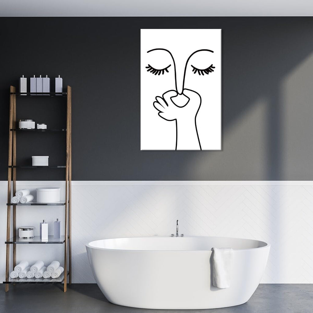 Regine Switzerland Funny Bathroom Wall Art - Humorous Black and White Poster for Guest Toilets | Unframed 16x24 Inch
